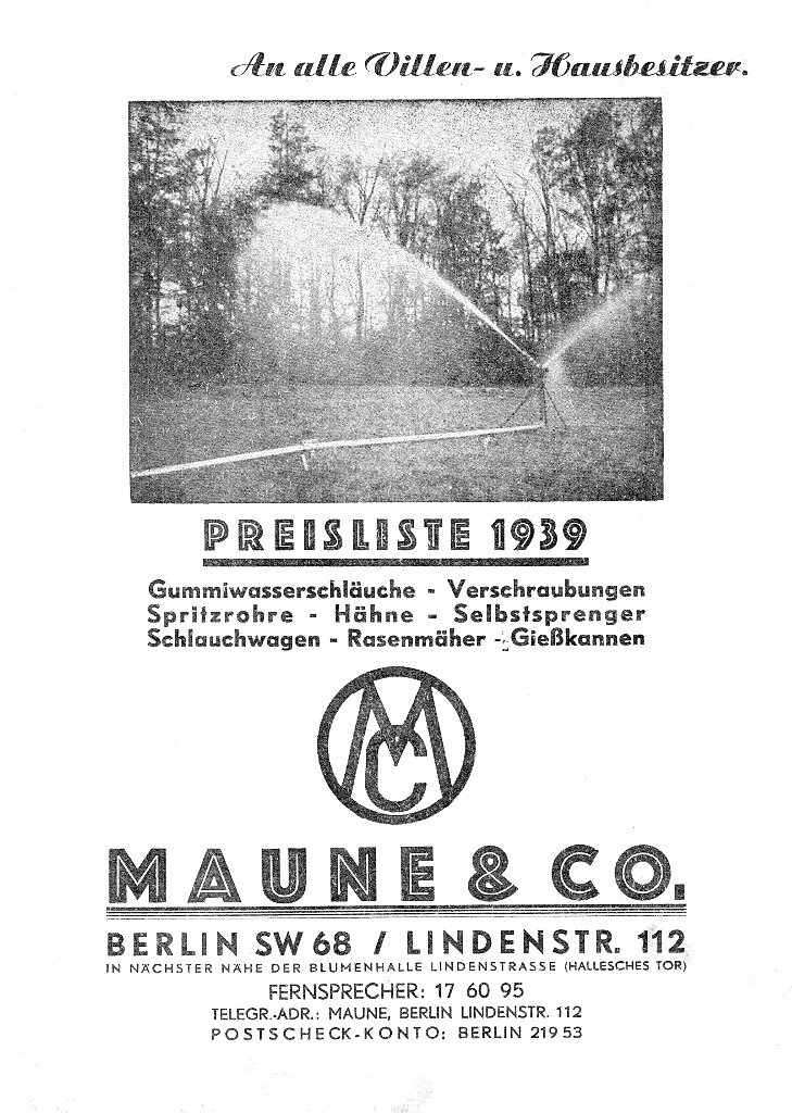Katalog Maune&Com 1939